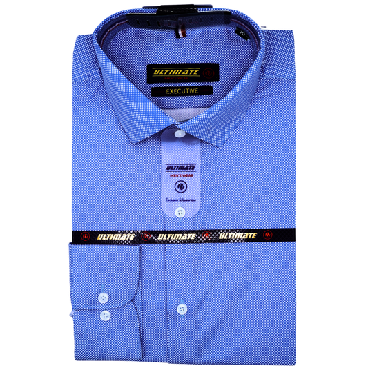 Blue Microdot Print dress shirt