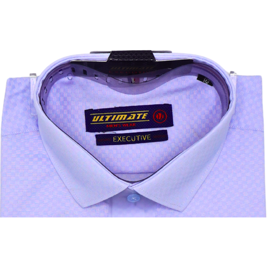 Light lavender checkered pattern dress shirt